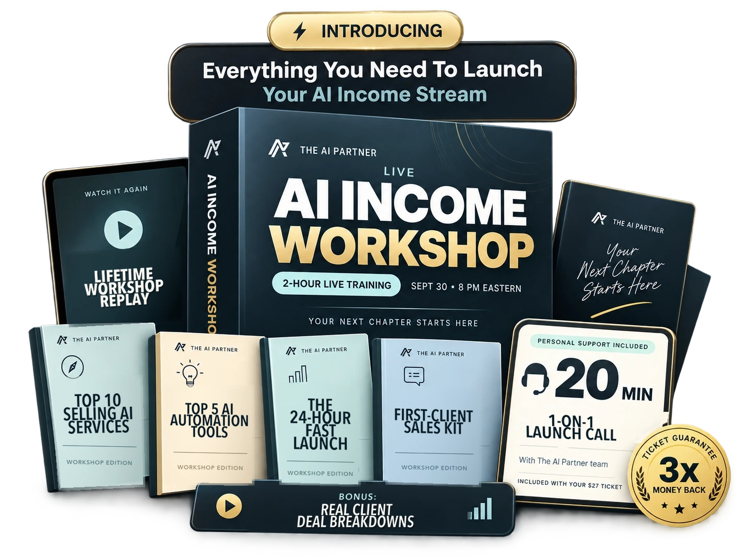 AI Income Workshop product bundle artwork.